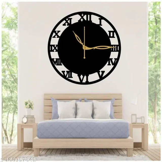 Wooden Wall Clock, Black