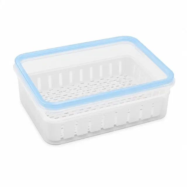 Food storage container with a removable drain plate (Assorted Any-1 Colour)