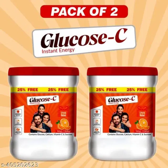 Glucose-C Orange Flavour Energy Powder, 1000 g, Pack of 2