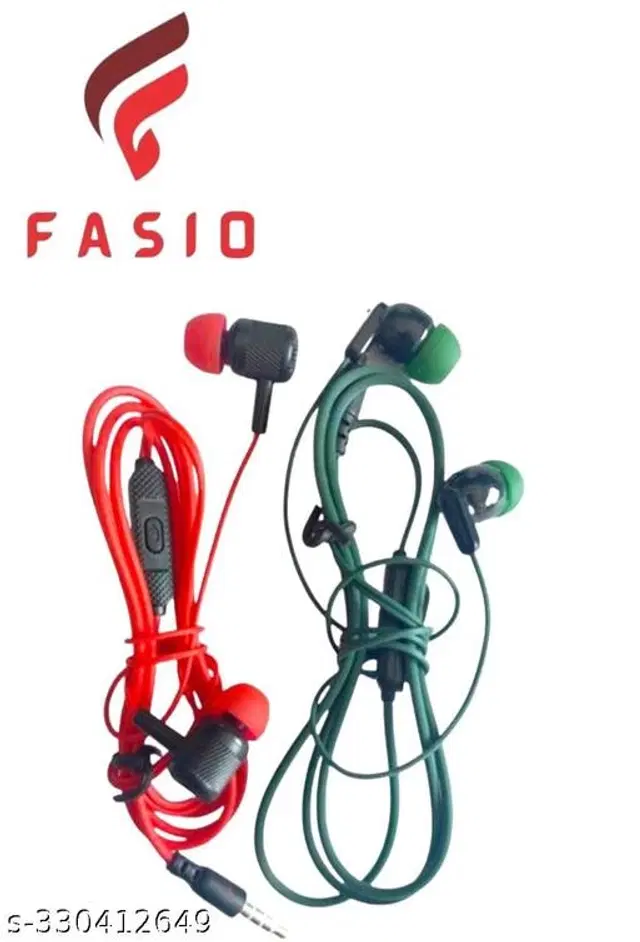 Premium 3.5 mm Jack Wired Earphones, Multicolor, Pack of 2