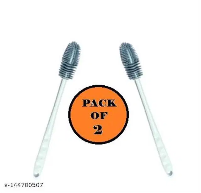Plastic Bottle Cleaning Brush, Grey, Pack of 2