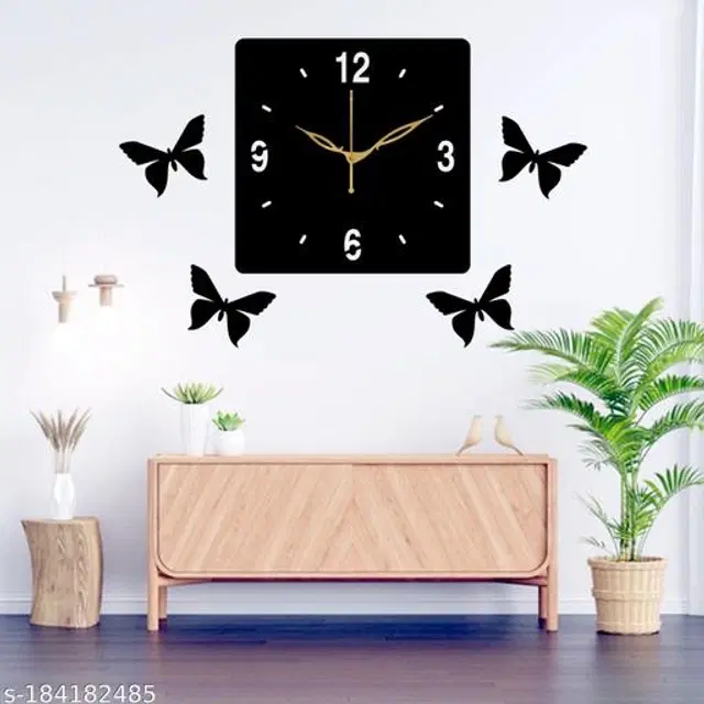 Wooden Wall Clock, Black