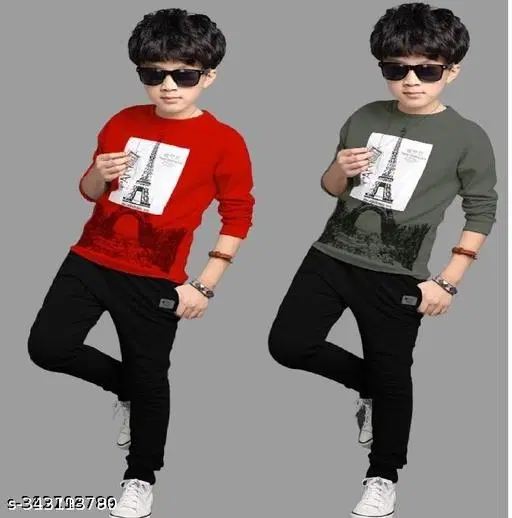 Cotton Clothing Set for Boys, Multicolour, Pack of 2 (2-3 Years)