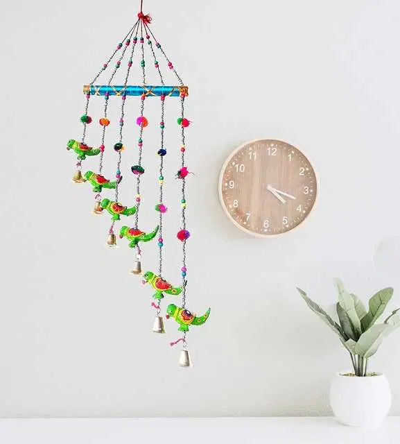 Wooden Bamboo Windchime For Home Balcony Decoration, Pack Of 1, Multicolor, RS-027