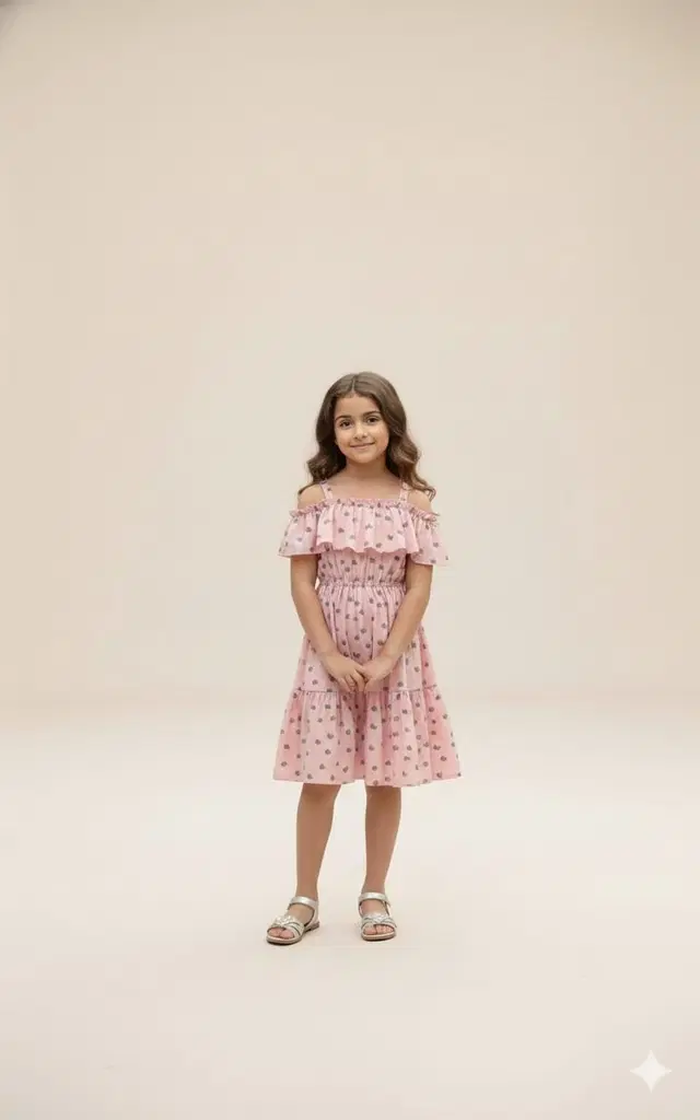 Cotton Frocks for girls, PINK (1–2 Years)