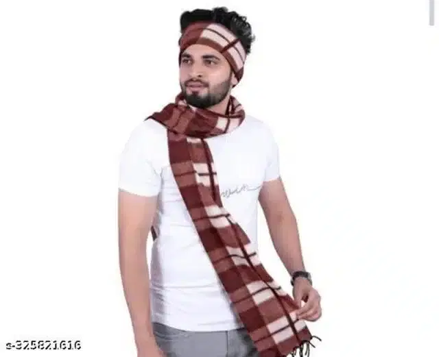 Cotton Mufflers for Unisex (Brown)