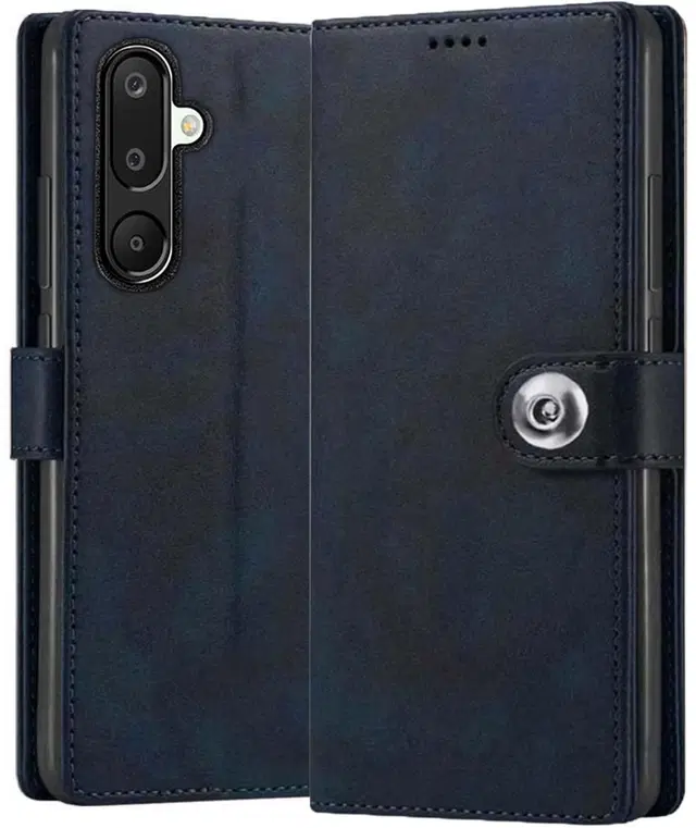 Artificial Leather Flip Cover For Samsung M56 5G / F56 5G, Blue
