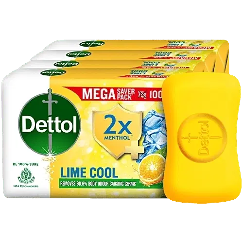 Dettol Lime Fresh (Lime Cool) Bathing Soap 4X100 g (Pack Of 4)