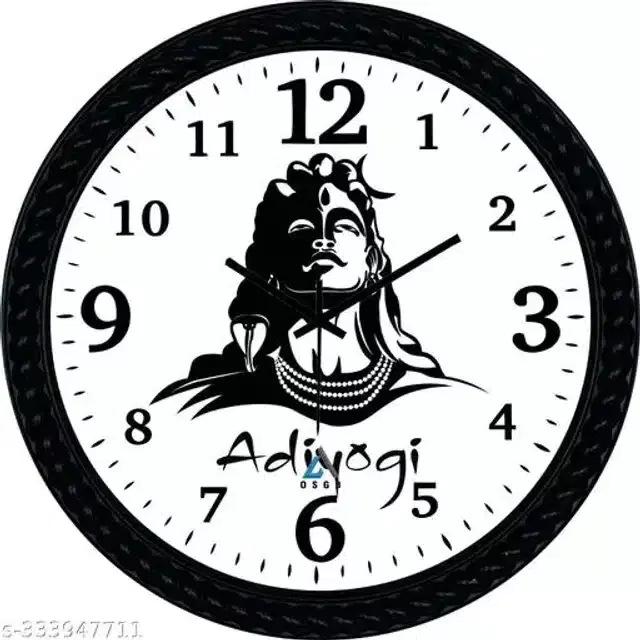 Plastic Analog Wall Clock, Black & White