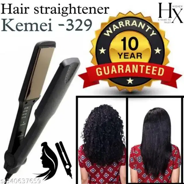 Plastic Hair Straightener, Black