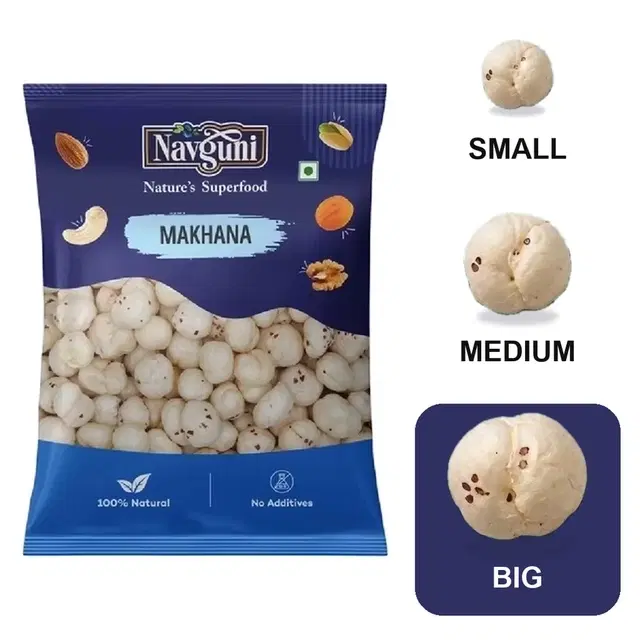 Navguni Premium Makhana (L Size) 80 g II (5+ suta )