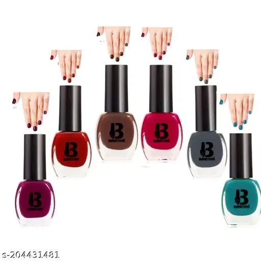 Banetion Matte Nail Polish, Multicolor, Pack of 6
