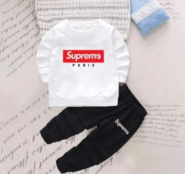 Cotton Blend Printed Clothing Set for Boys, White (12-18 Months)