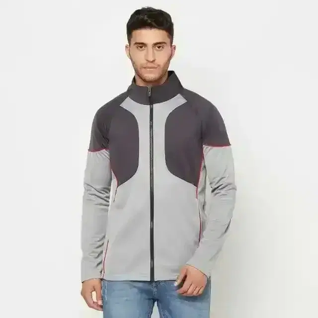 Glito Solid Full Sleeve Jacket For Mens (Light Grey, S) (Gj-9)