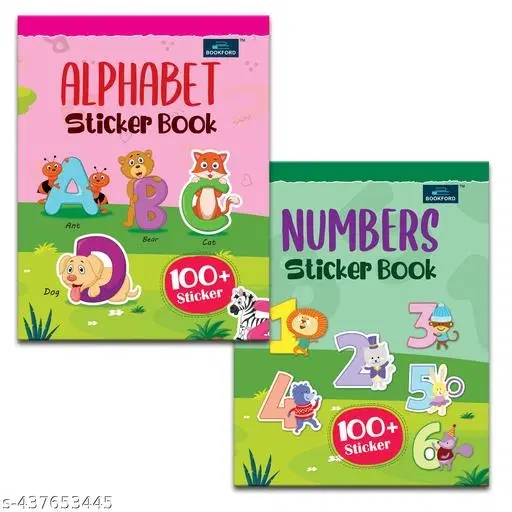 Alphabet And Numbers Sticker Book for kids (Set Of 2)