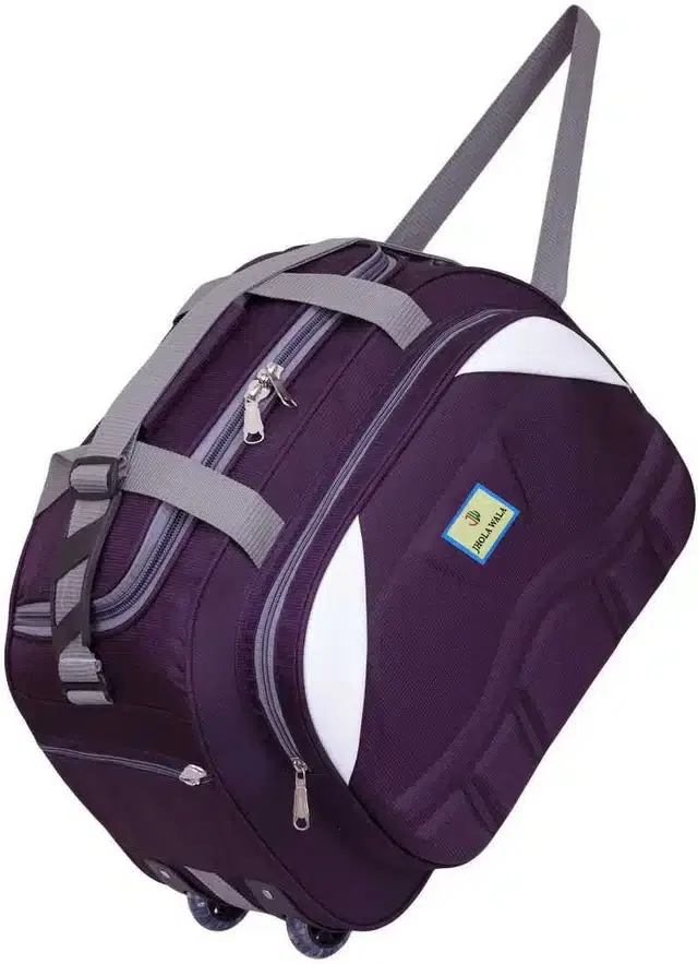 Polyester Traveling Luggage Bag with Wheels, Purple,60 L