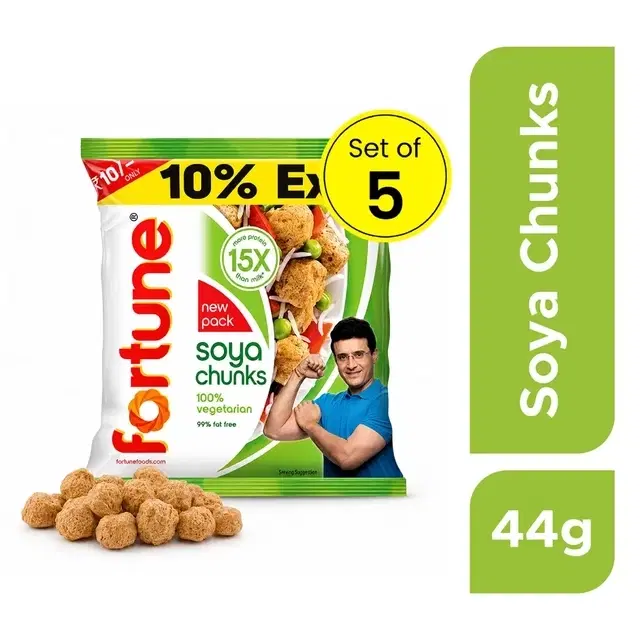 Fortune Soya Chunk 5X39.6 g (Pack of 5)