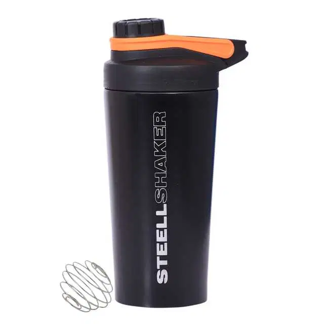 Steel Shaker With Wire Blending Ball, Black, 700 ml, J-196