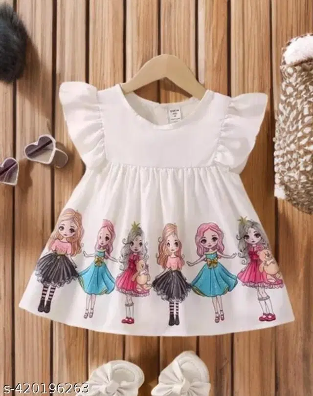 Cotton Frock for Girls (Multicolor, 3-4 Years)