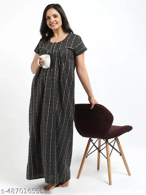 Satin Soft & Attractive Nightdress for Women & Girls , Multicolor (M)