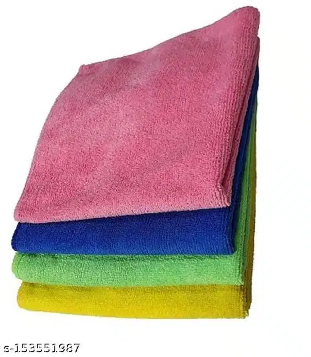 Microfiber Bath Towel, Multicolor, 40x40 cm, Pack of 4