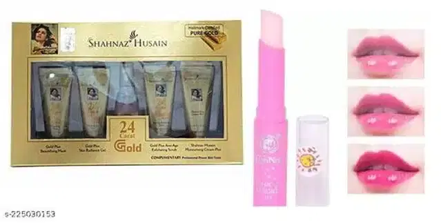 Shahnaz Husain Gold Facial Kit with Lip Balm, Set of 2