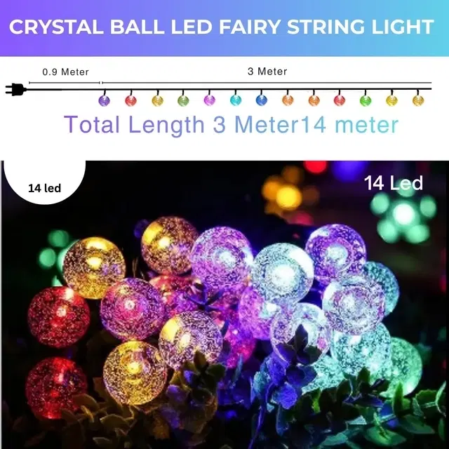 Mprow 3 Meter 14 Led's Crystal Bubble Fancy Light, Multicolor