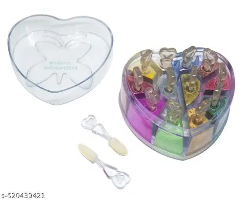 Professional Heart Shape Eyeshadow Shiner Palette 12 New colors ingredients with silky shine last for all day long- (Multicolor)