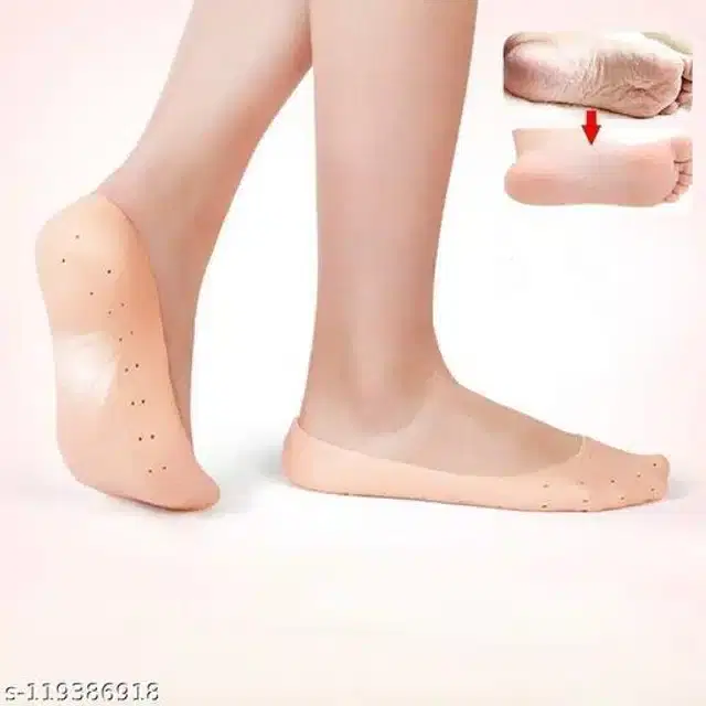 Moisturizing Silicon Gel Socks, Beige
