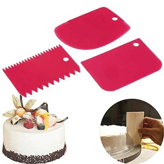 Sterling Bazaar Plastic Dough Bench Scraper Cake Cutter, Pack Of 3, St-091