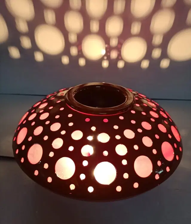 Metal Decorative Electric Moroccan-Style Oil Burner with Oil, 10 ml, Gold, Set of 1