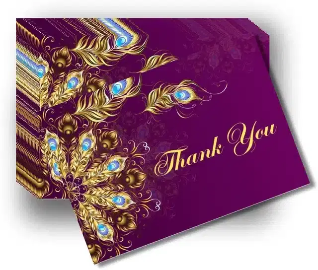 Thank You Printed Card, Multicolor