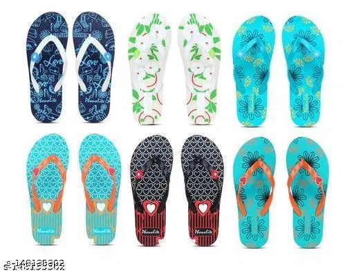 Slippers for Women, Multicolour, Pack of 6 (5)