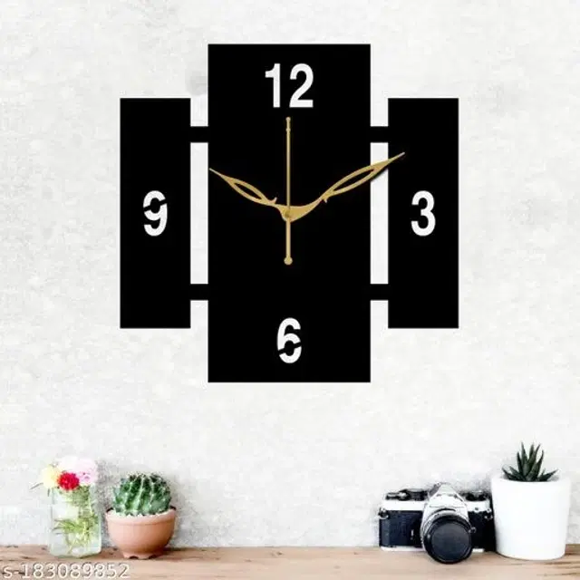 Wooden Wall Clock, Black