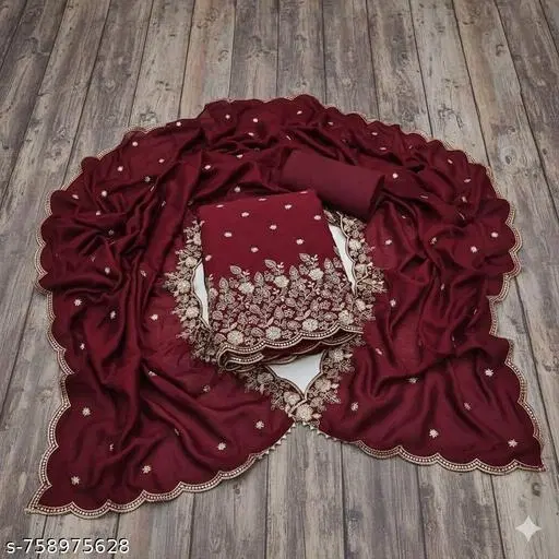 Embroidered Floral Patiala Suits for Women (, 6.65 meter (XXL)) (Multicolor, 6.65 meter (XXL)