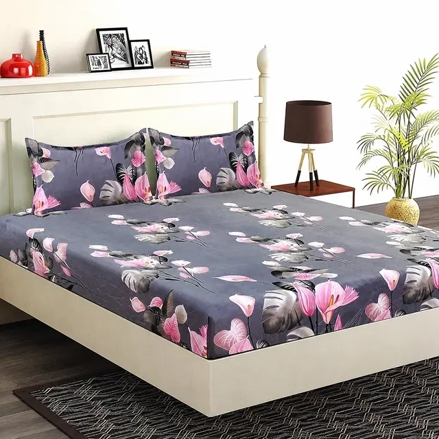 Polycotton Double Bedsheet, Multicolor, 88x88 Inch