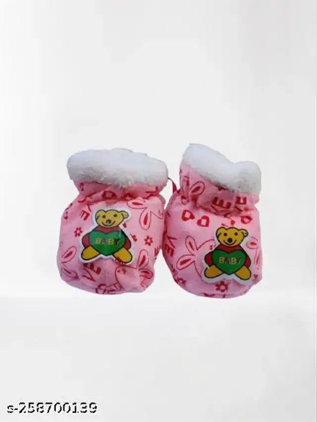 Infants Booties for Kids (Pink, 0-3 Months)