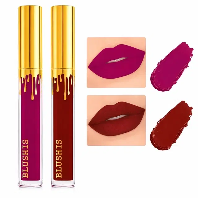 High Definition Non Transfer Smudge Proof Liquid Lipstick, Magenta, Light Nude, 12 ml
