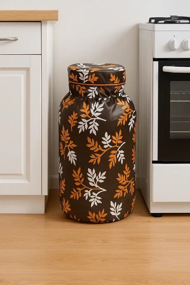Homewatica Gas Cyliner cover Floral Brown Pack of 1