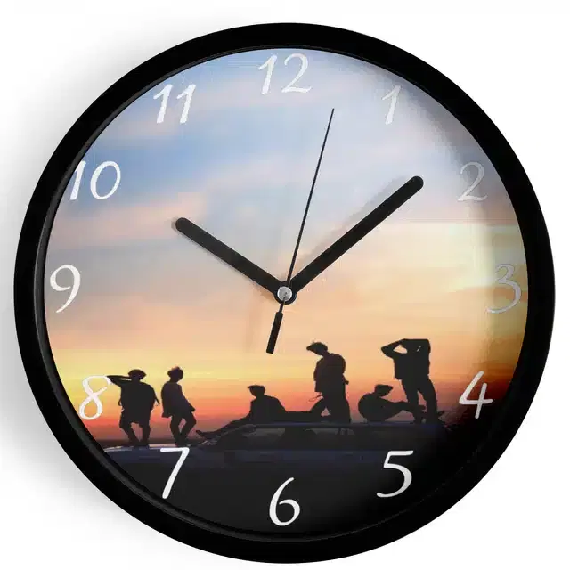 HD Printed Plastic Wall Clock, Multicolor, 10x10 Inches