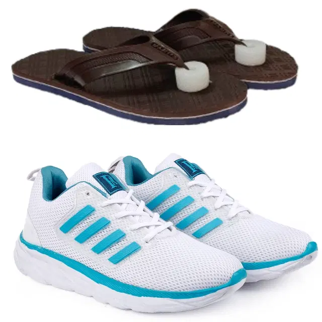 Combo of Flipflops with Sports Shoes for Men, Set of 2 (Multicolor, 8)