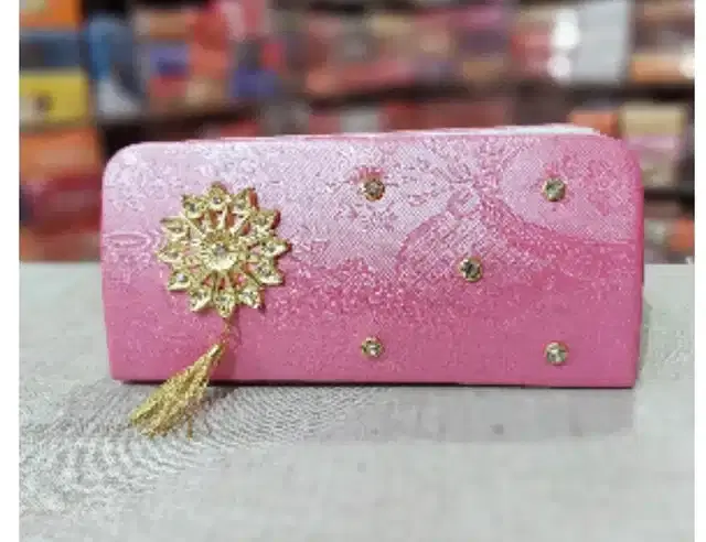 Artificial Leather Purse for Women (Pink)