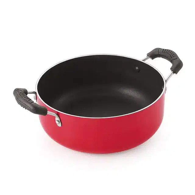 Gas Compatible Aluminium Casserole, Red, 2 L