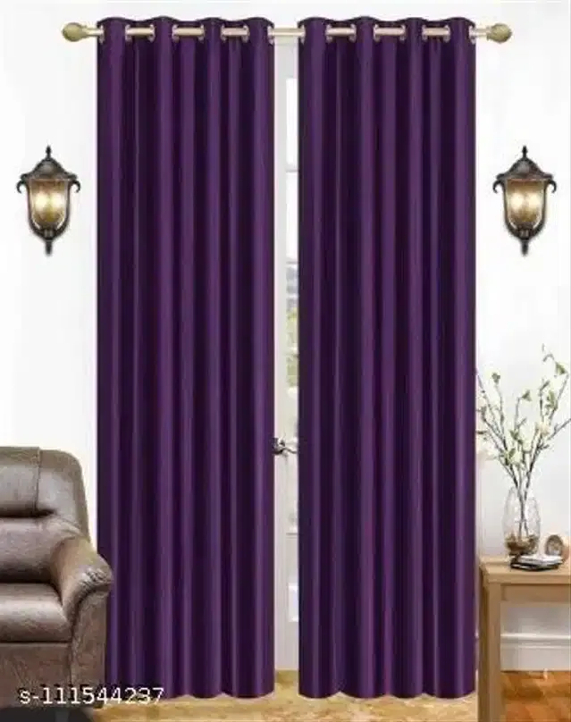 Curtains for Door, Purple, 7 feet, Pack of 2
