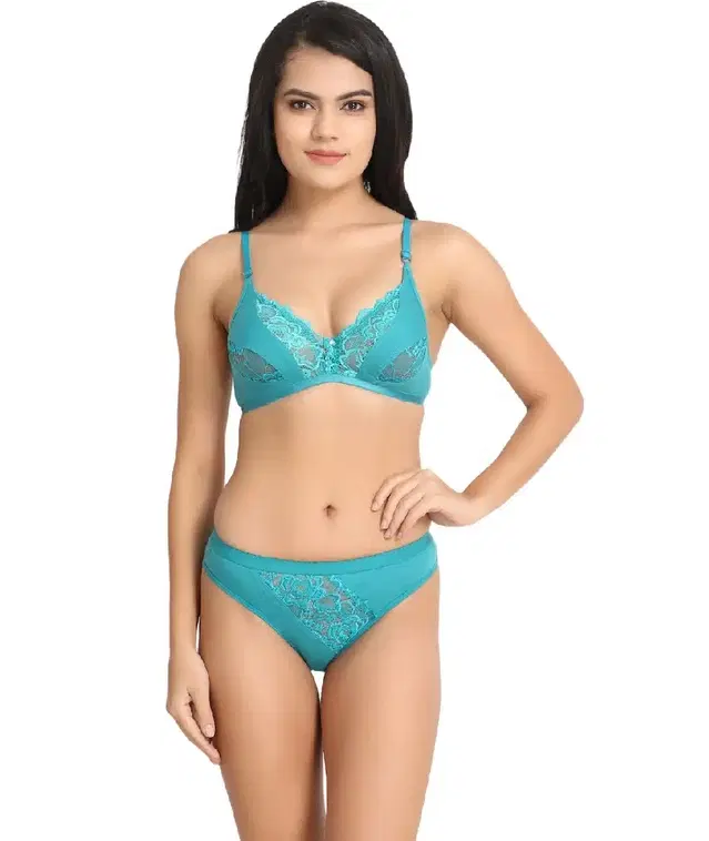 Hosiery Lingerie Set for Women (Light Blue, 30)