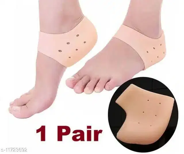 Silicone Pain Relief Heel Socks for Unisex, Beige