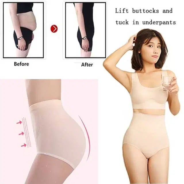 Women’s Cotton Lycra Tummy Control 4-in-1 Blended High Waist Tummy & Thigh Shapewear (S684)