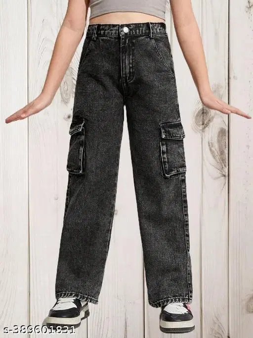Denim Jeans for Boys (Black, 6-7 Years)