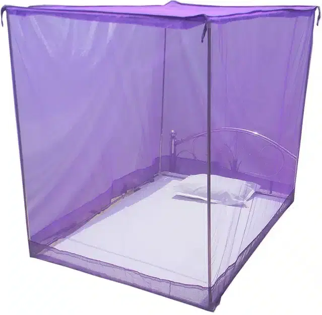 Polyester Single Bed Mosquito Net, Purple, 6x3 feet