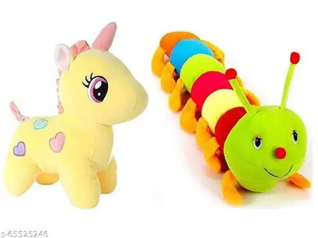 Stuffed Toys for Kids, Multicolor, Pack of 2